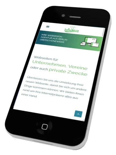 Beispielbild Smartphone mit responsiver Website